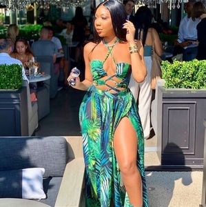 Sundress Elegant Summer Women's Two Piece Holiday Maxi Sexy Backless